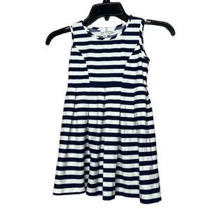 Jude Connally Girls Navy Blue & White Striped Rachel Sleeveless Dress Size 5